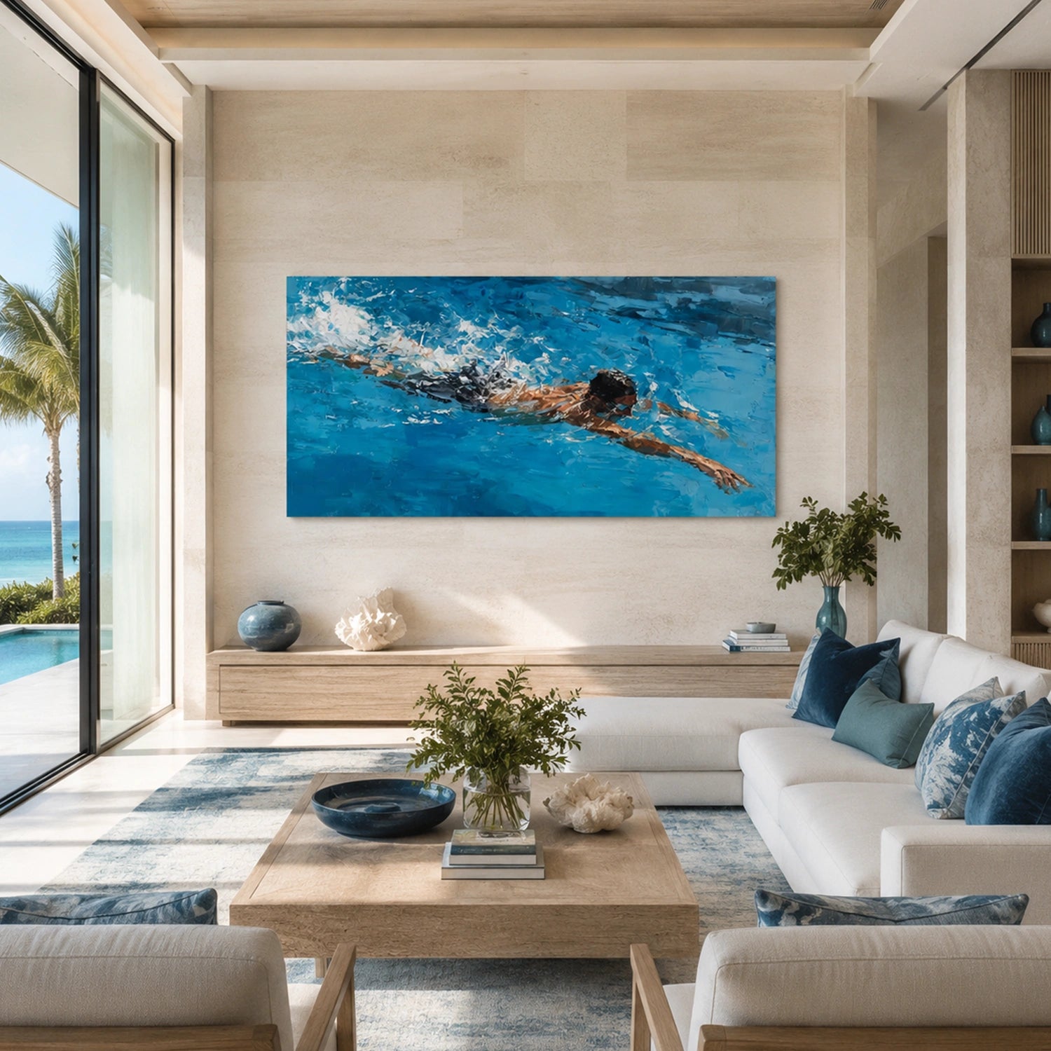 Swimming Sport Canvas Painting #PB101