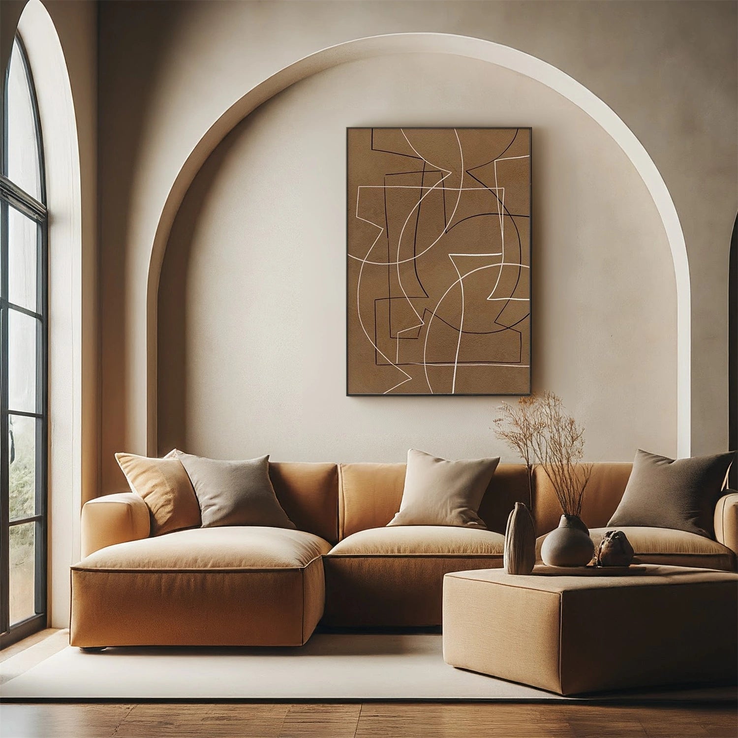 Brown Minimalist Canvas Art #WM099