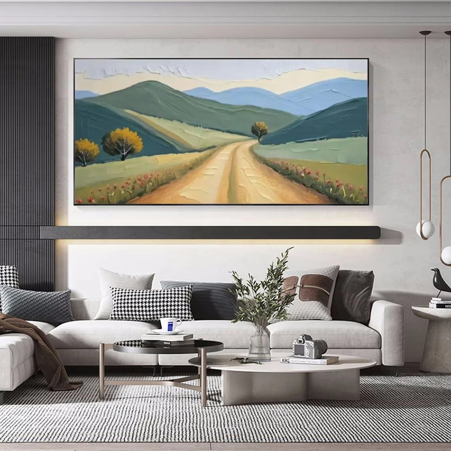 Abstract Mountain Textured Canvas Art #BT071