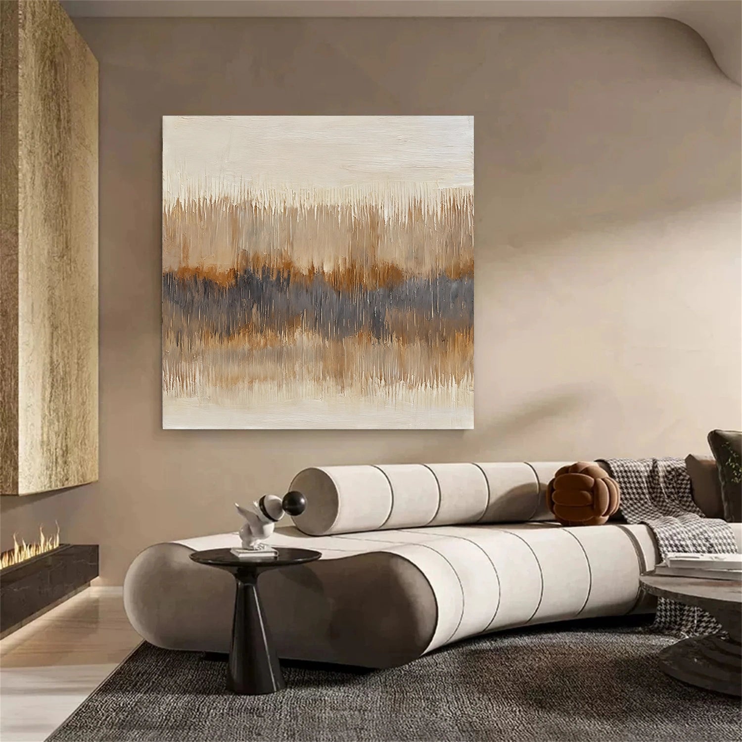 Beige and Brown Abstract Wall Art #VA204