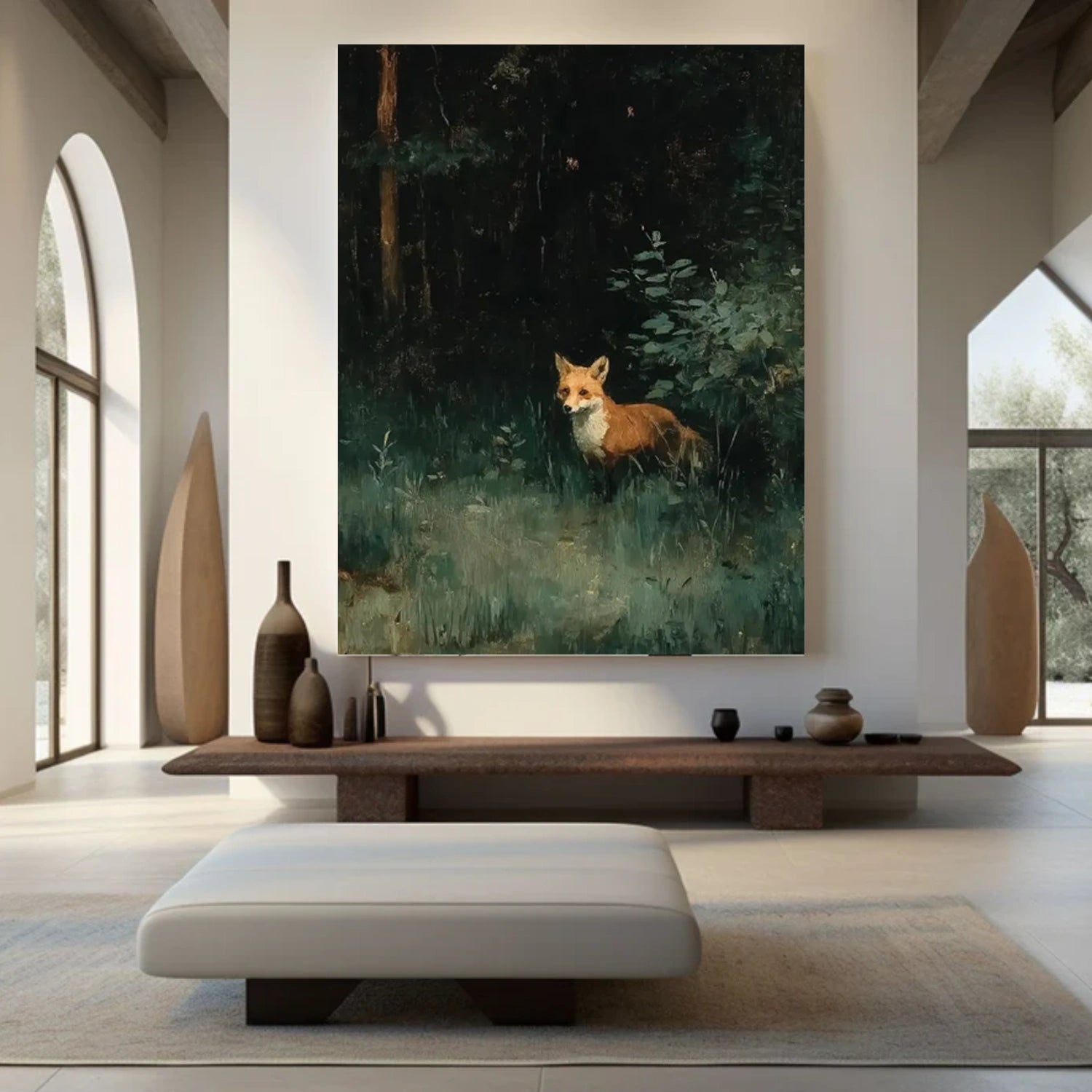 Abstract Animal Fox Canvas Art #DW132