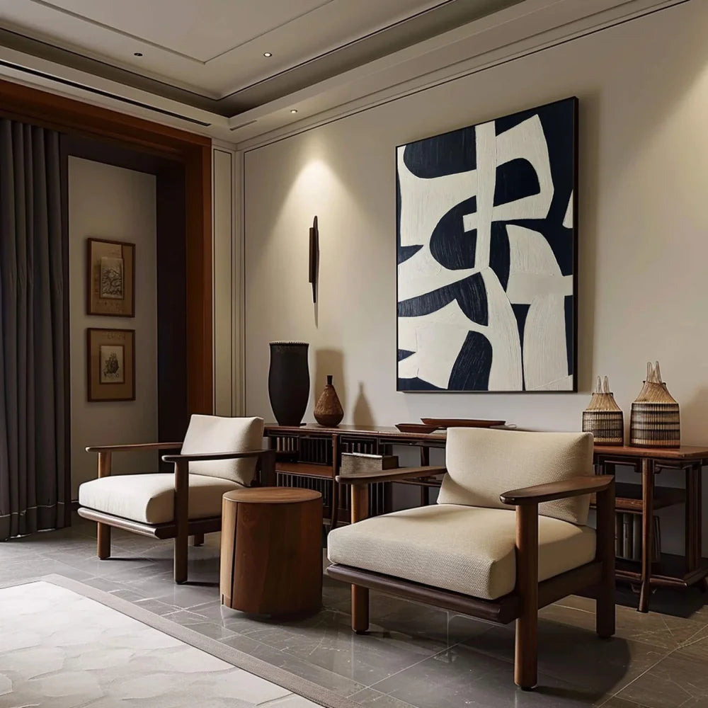 Black and White Minimalist Canvas Art #WZ055