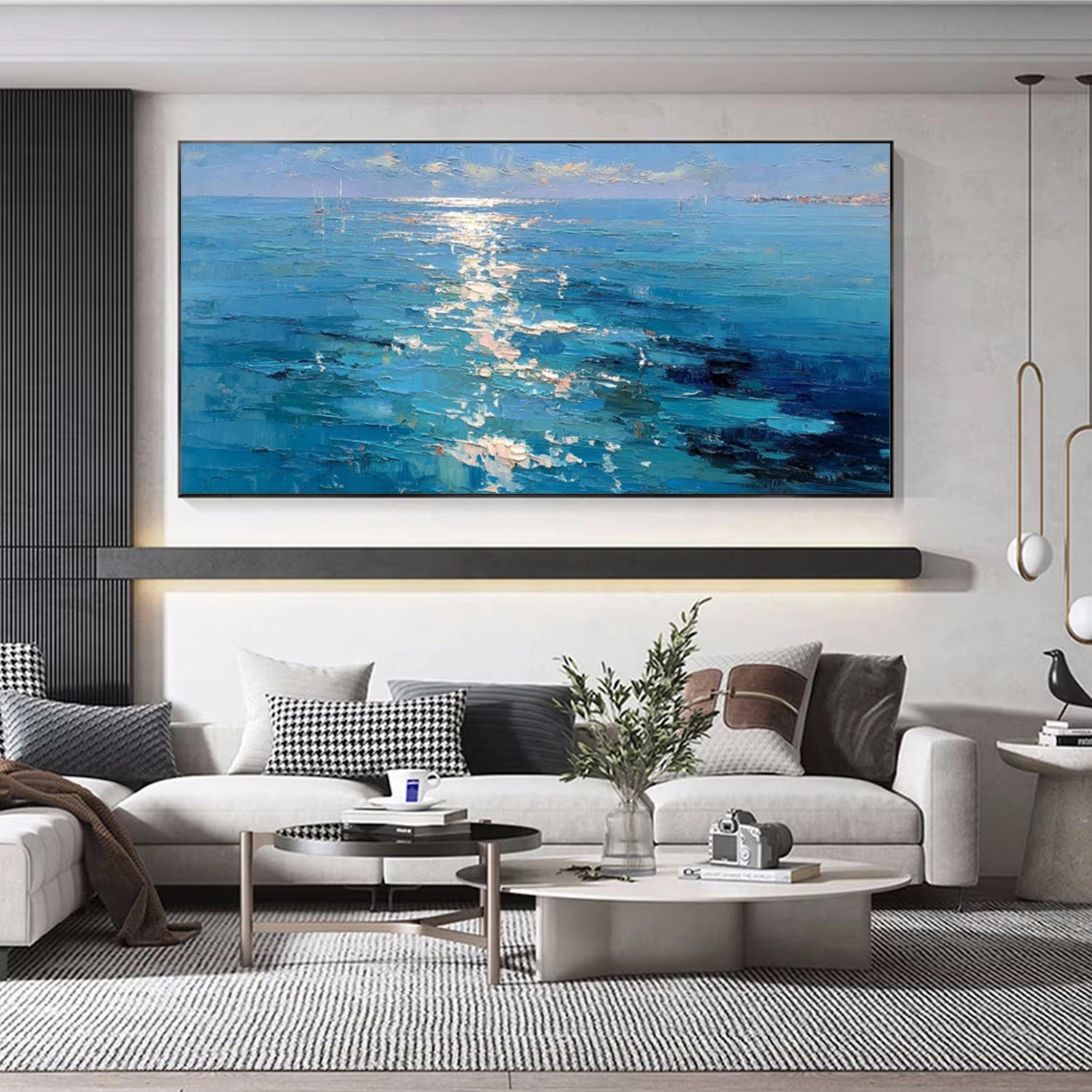 Abstract Ocean And Sky Canvas Art #OC161