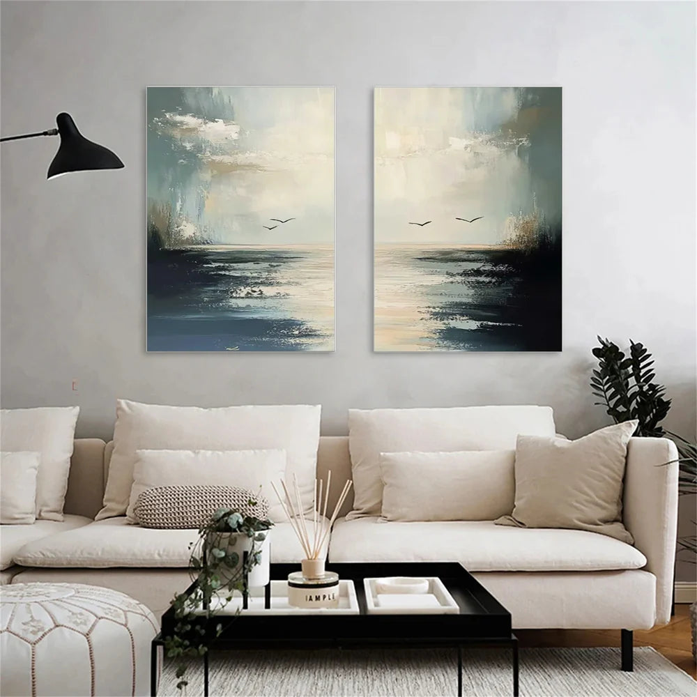 Abstract Ocean And Sky Canvas Art Set of 2 #OC022