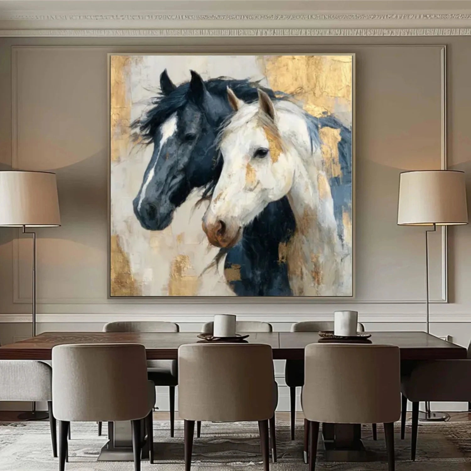 Abstract Animal Horse Canvas Art #DW075