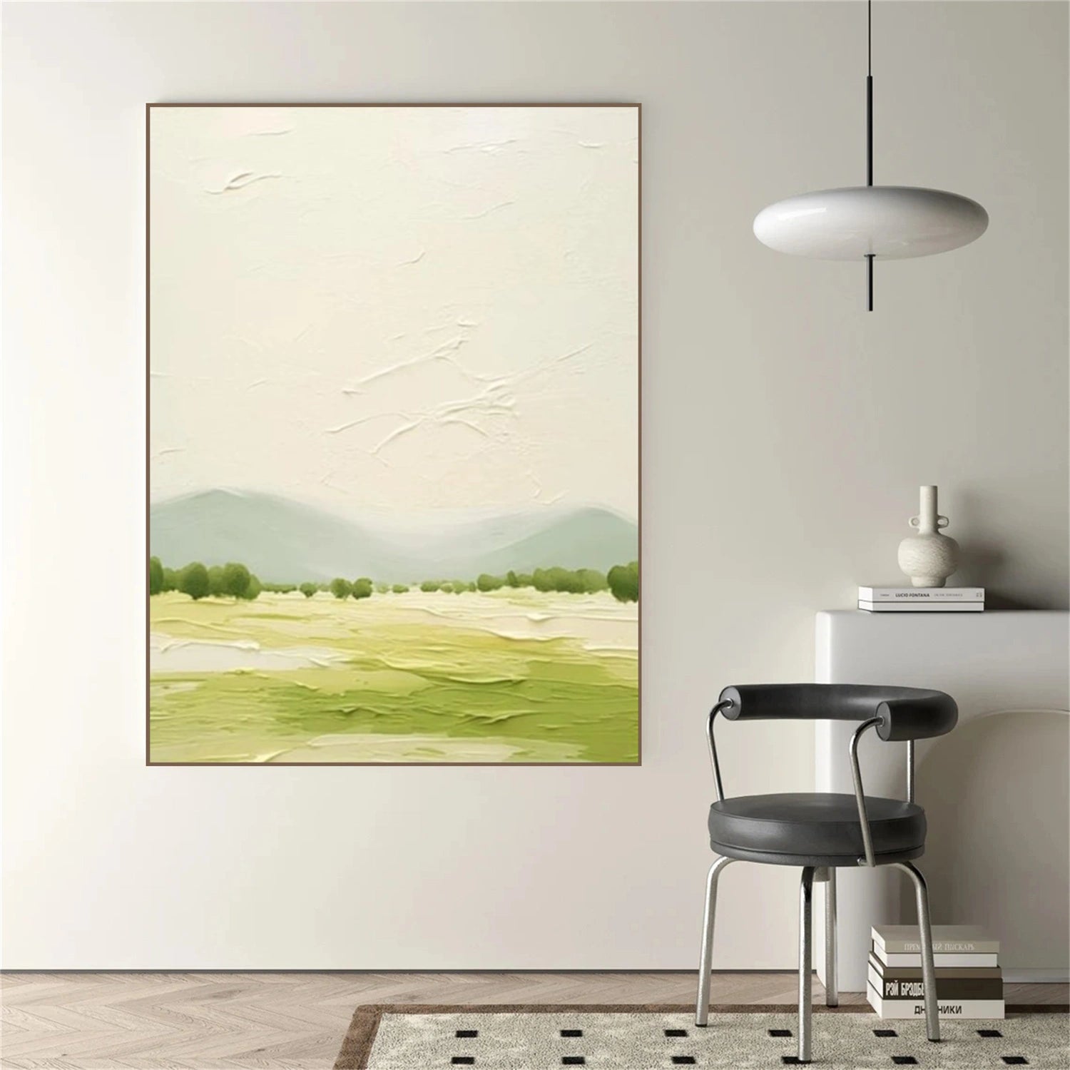Minimalist Mountain Textured Canvas Art #BT087