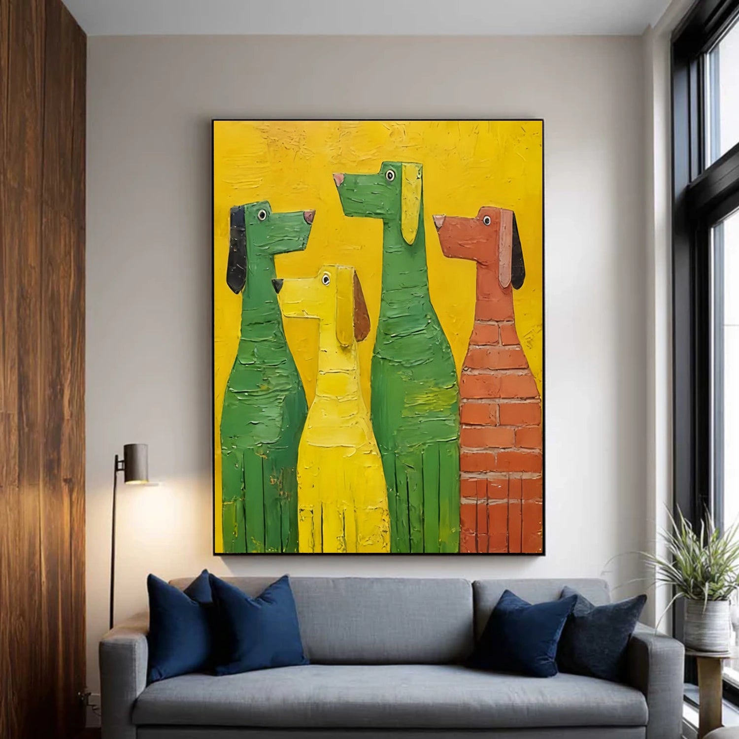 Abstract Animal Dog Canvas Art #DW140