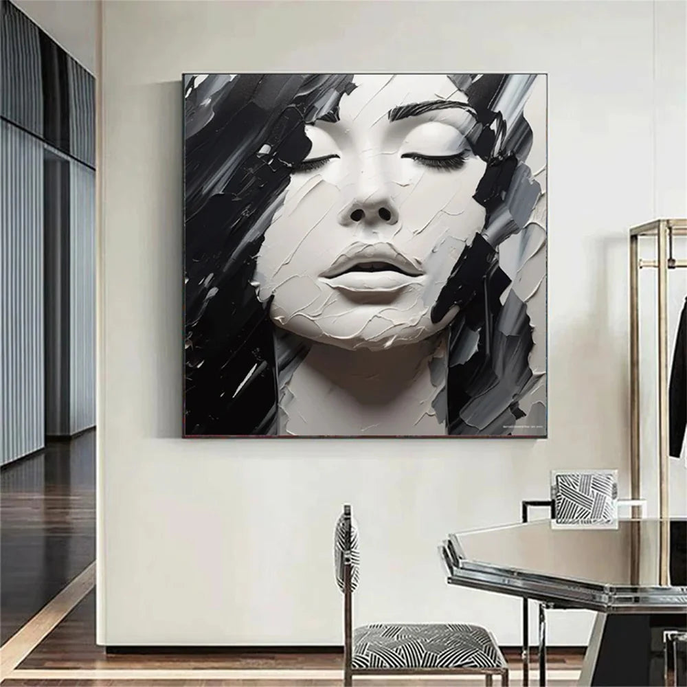 Abstract Portrait Textured Wall Art # LA005