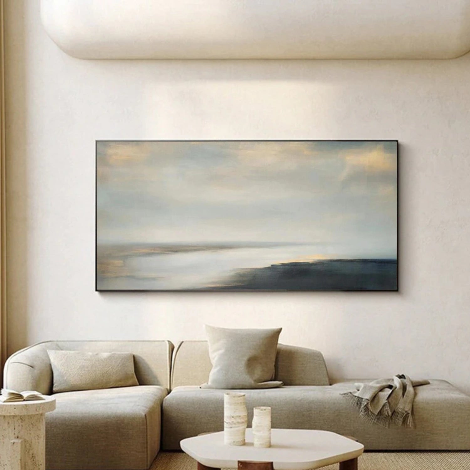 Abstract Ocean And Sky Canvas Art #OC076