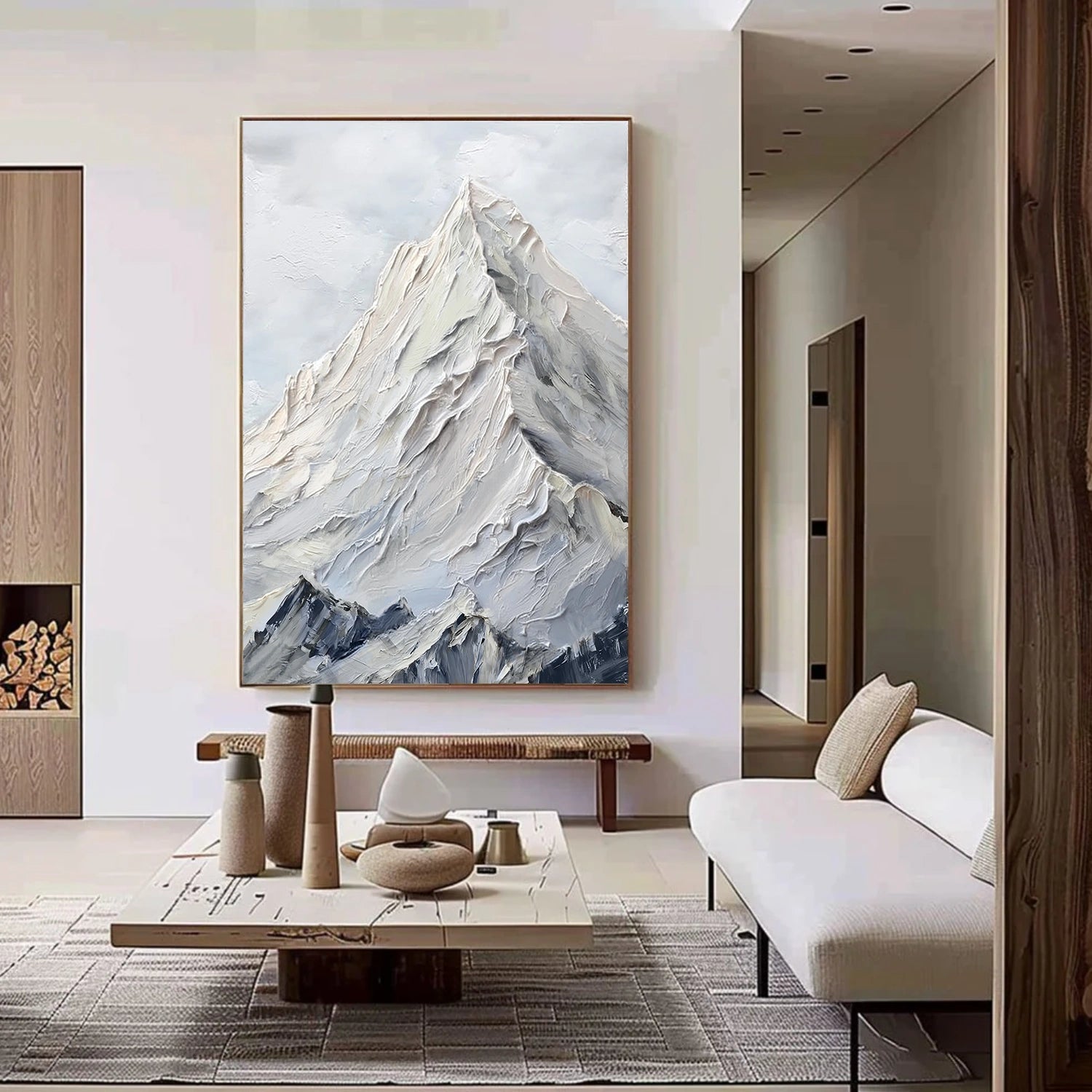 Minimalist Mountain Textured Canvas Art #BT054
