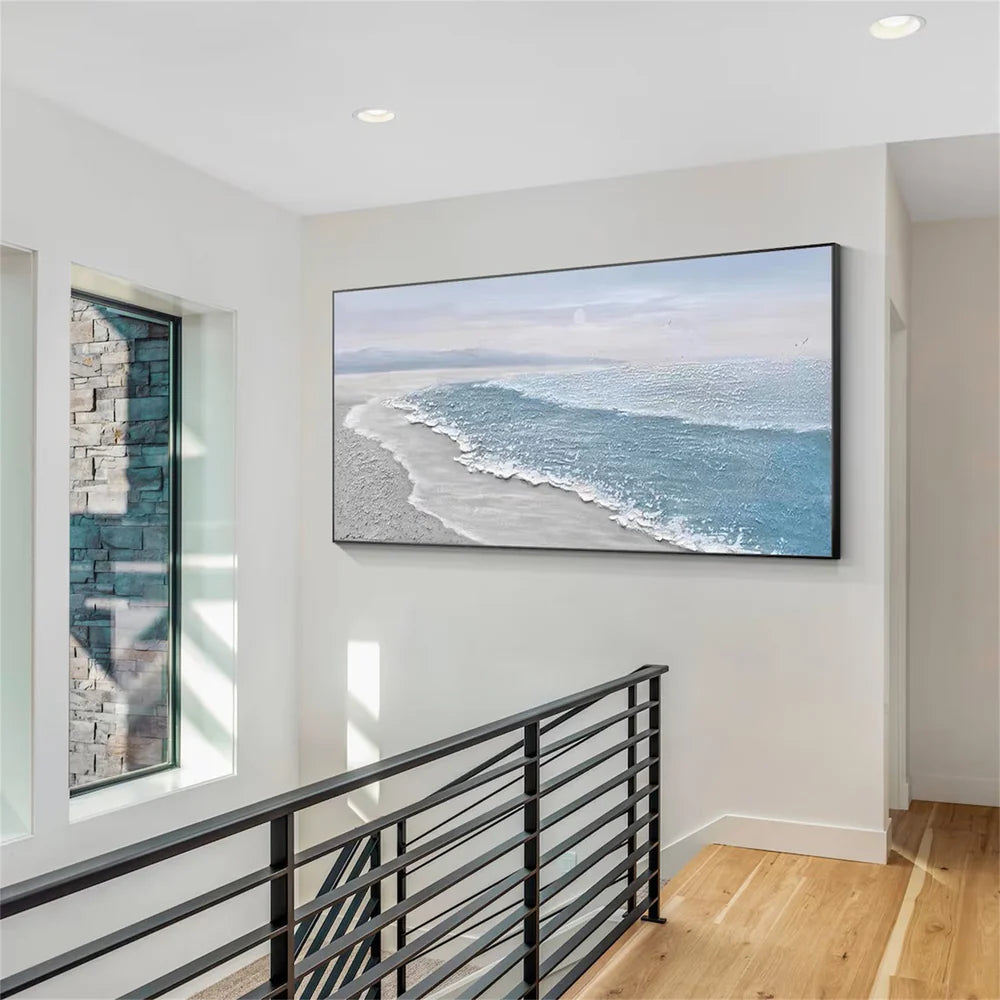 Abstract Ocean And Sky Textured Canvas Art # OC037