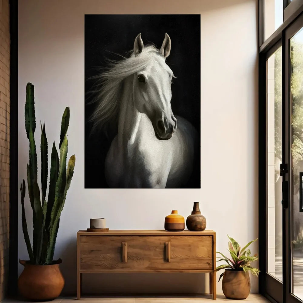Abstract Animal Horse Canvas Art #DW068