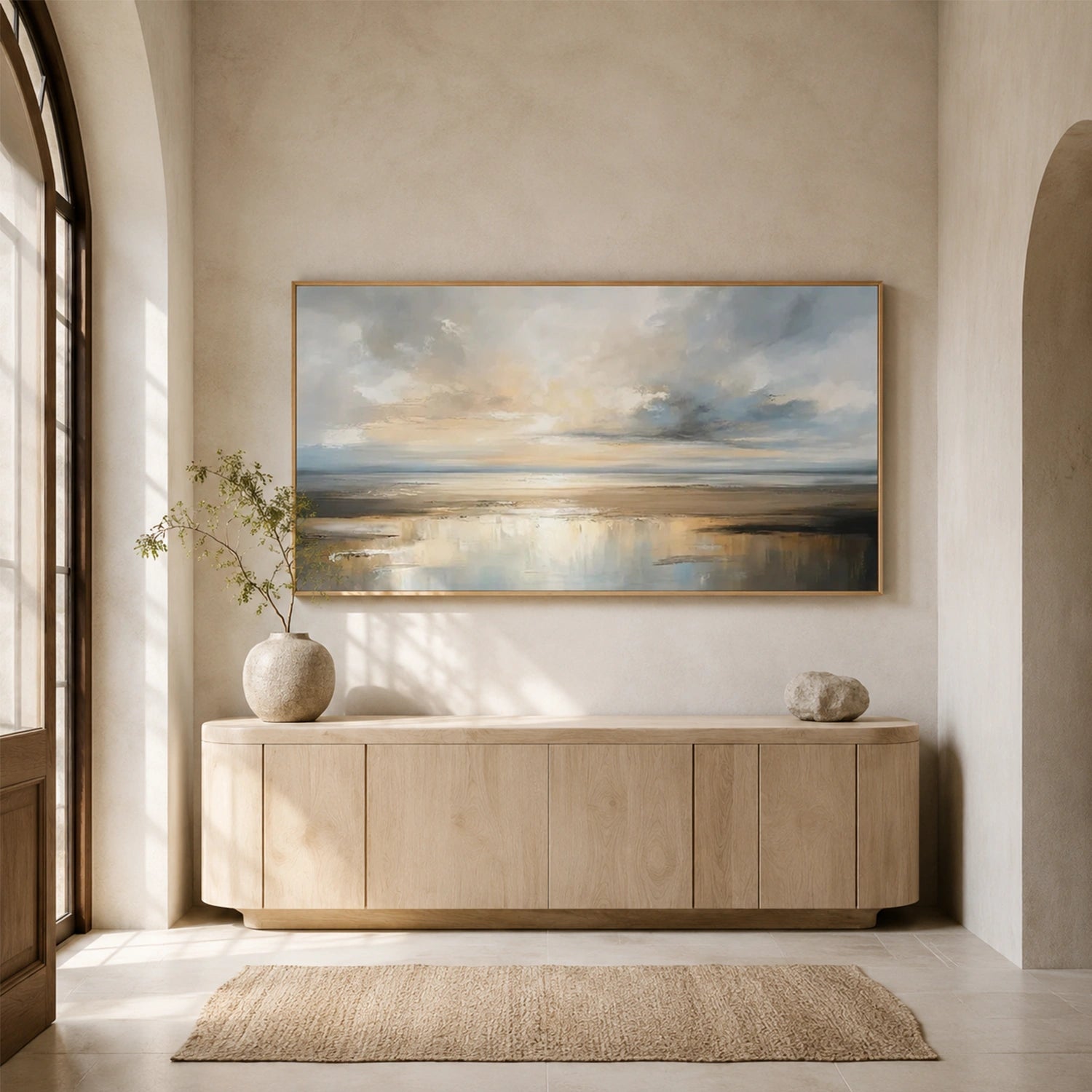 Abstract Ocean And Sky Canvas Art #OC221