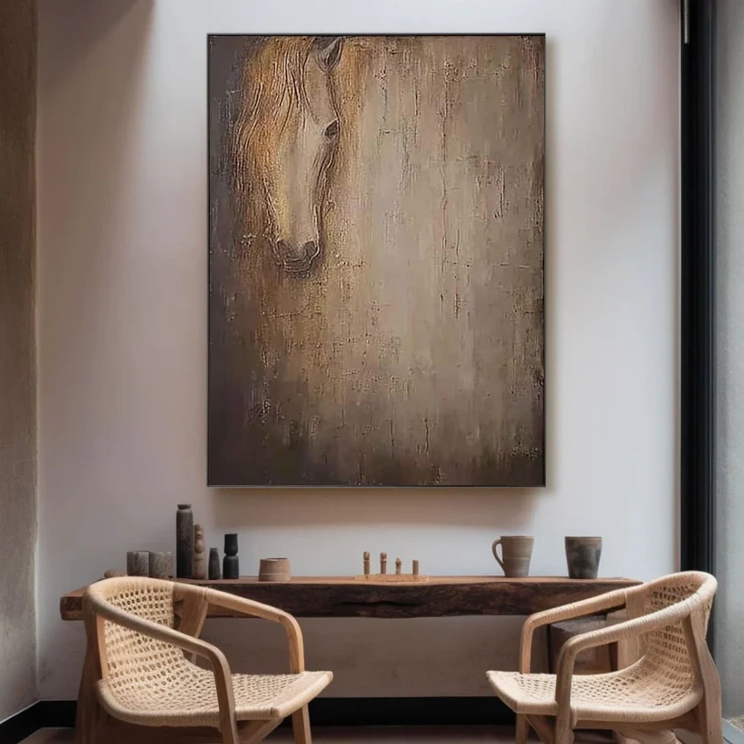 Abstract Animal Horse Canvas Art #DW086