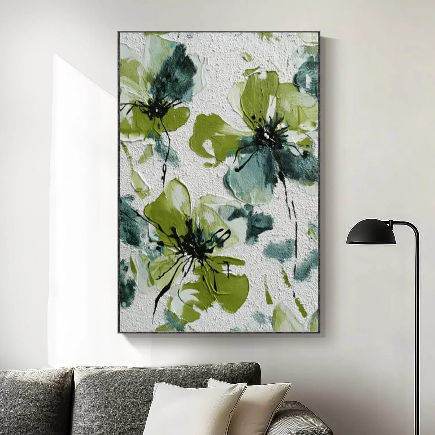 Minimalist Flower And Tree Textured Canvas Art #MF097