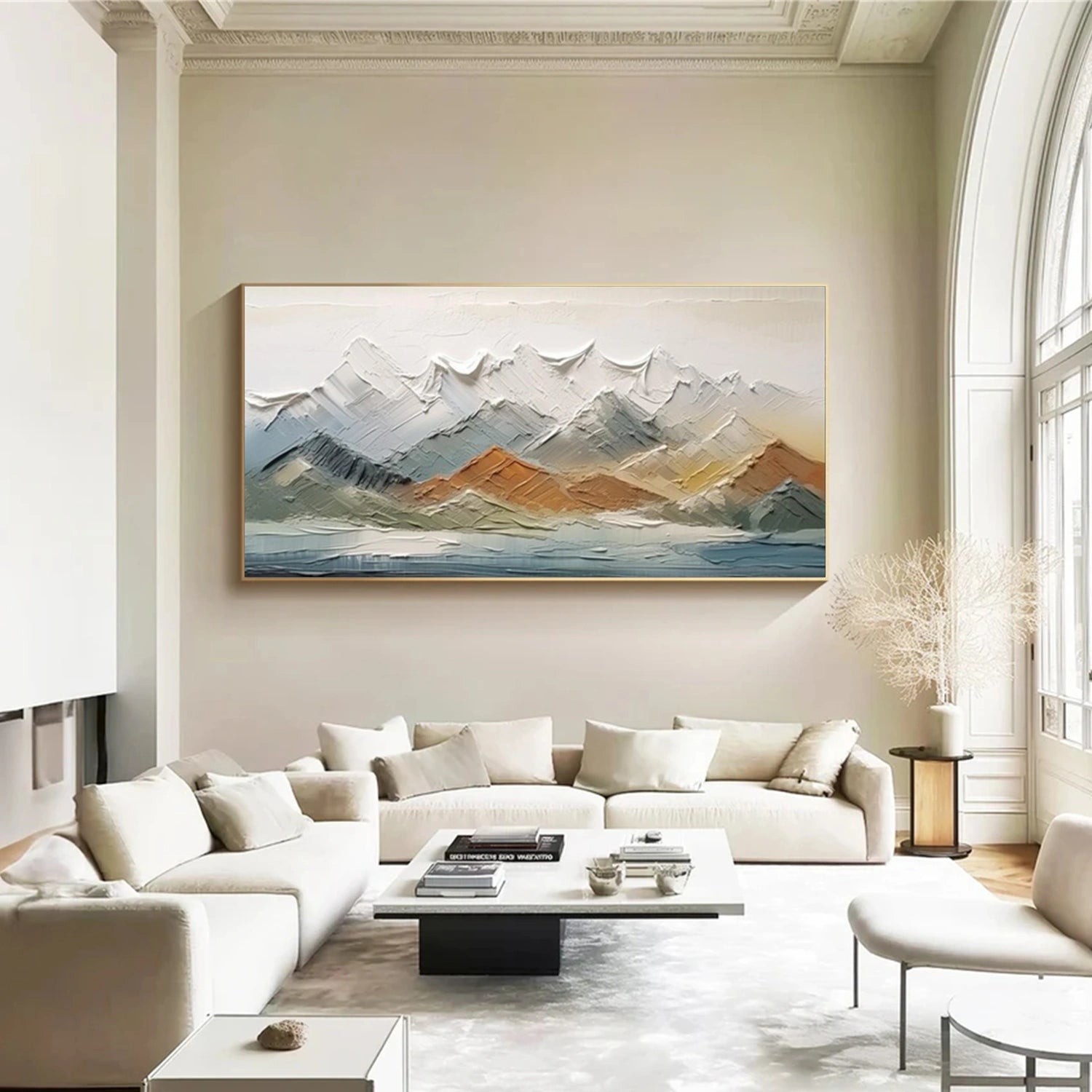 Abstract Mountain Textured Canvas Art #BT077
