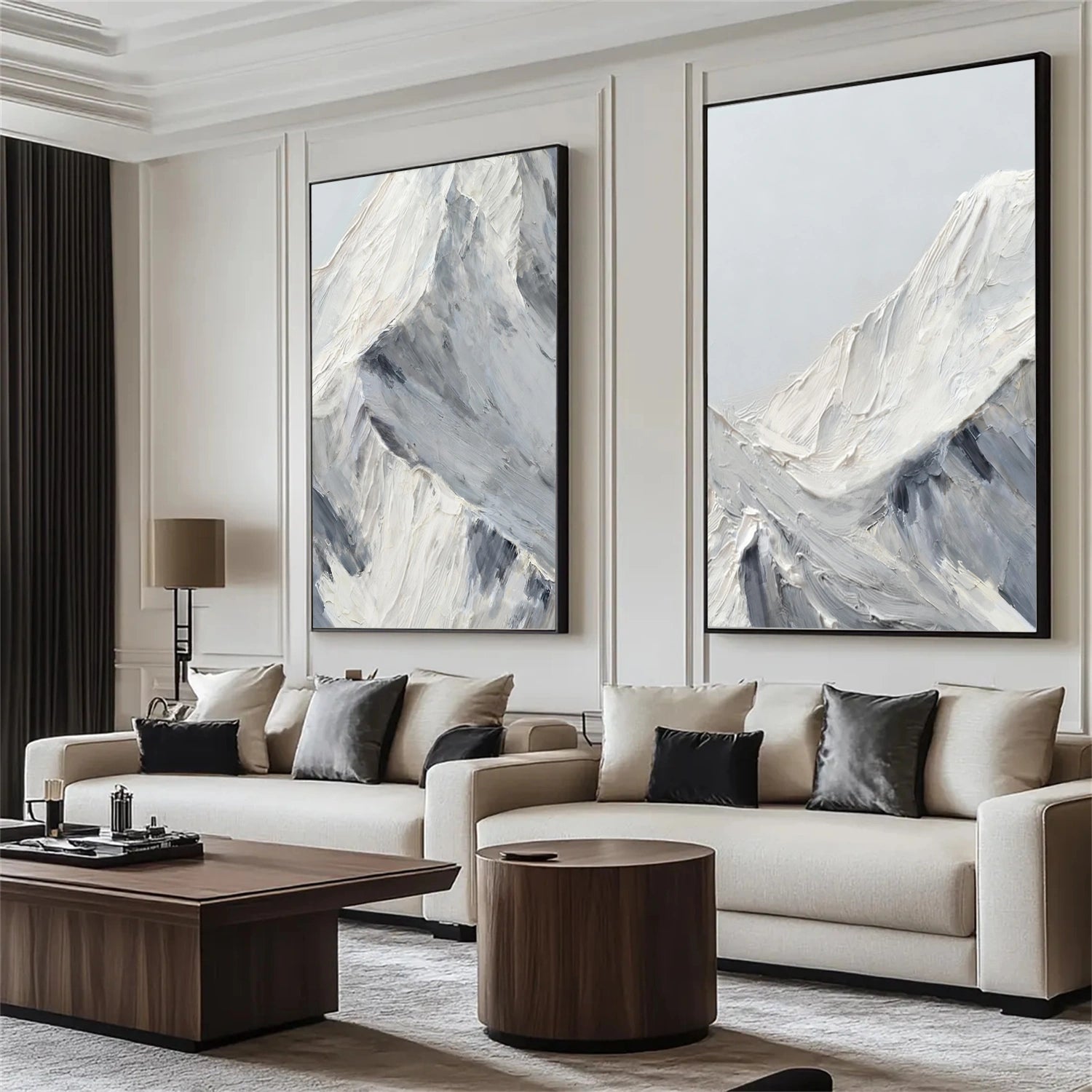 Minimalist Mountain Textured Canvas Art #BT057