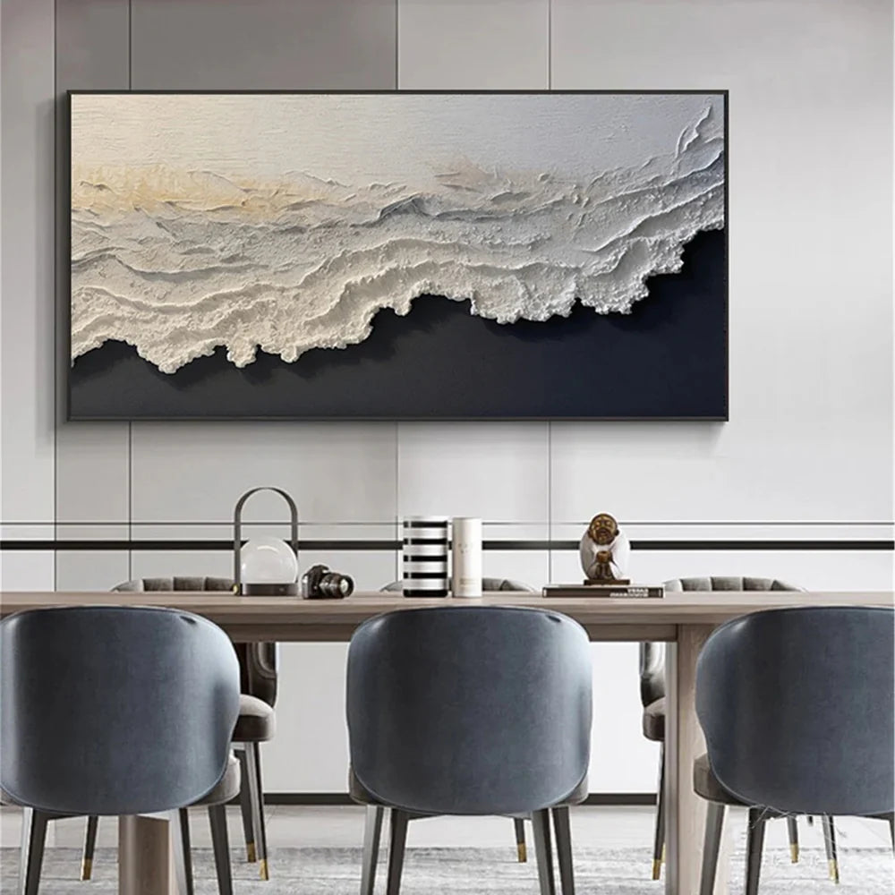 Minimalist Ocean And Sky Textured Canvas Art # OC016