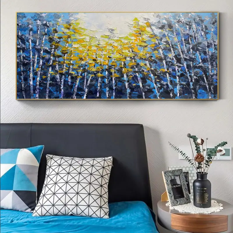Colorful Abstract Flower And Tree Textured Canvas Art #MF046