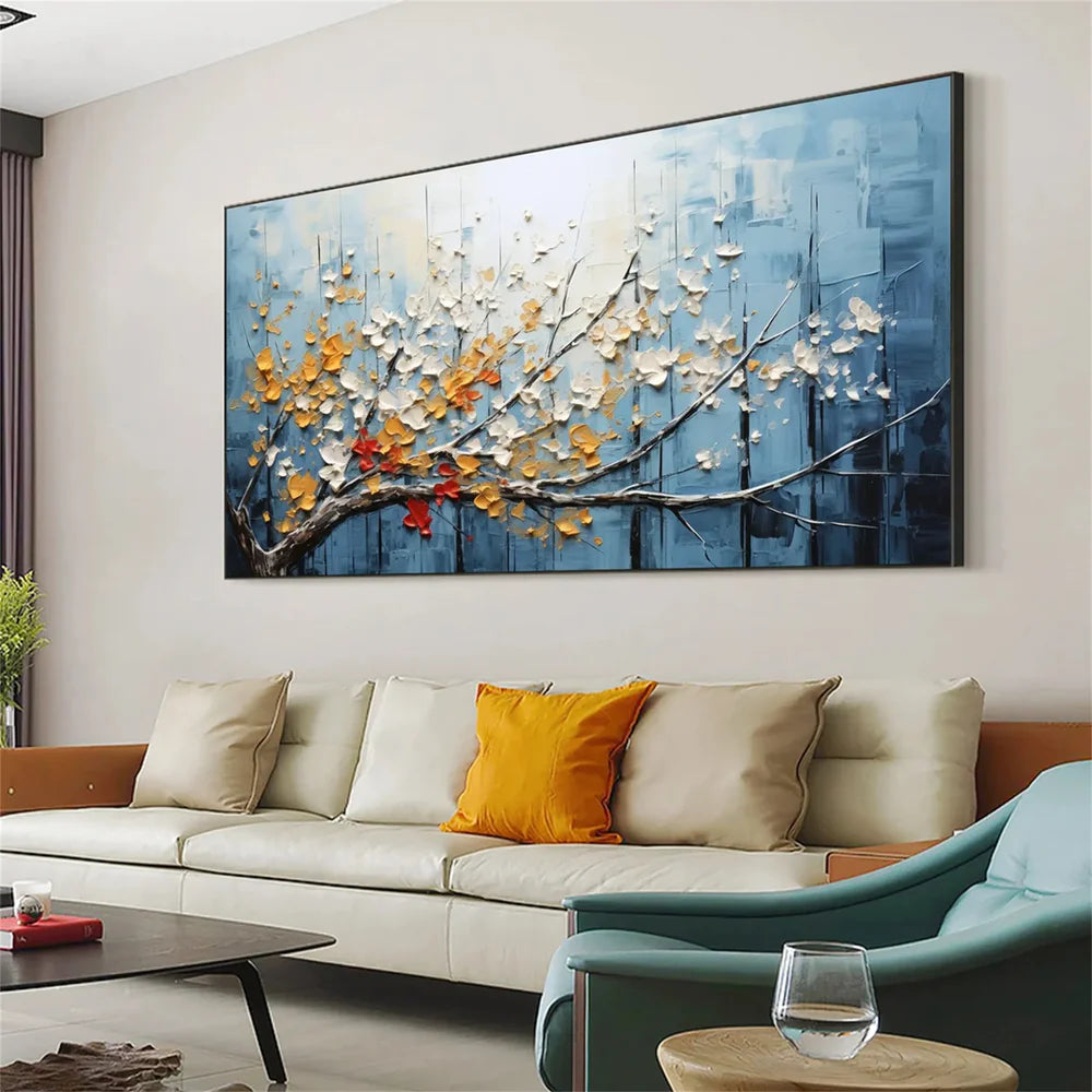 Abstract Flower And Tree Textured Canvas Art #MF027