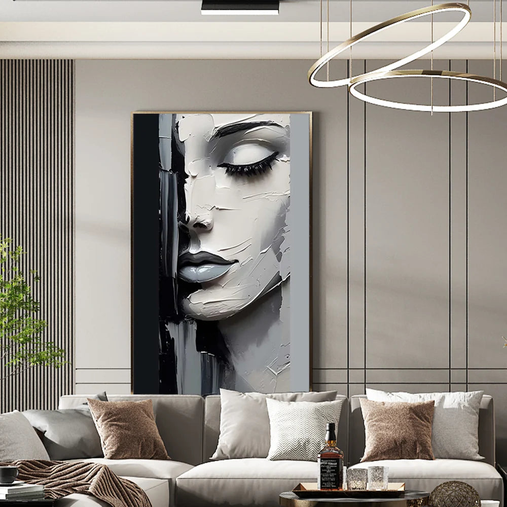 Abstract Portrait Textured Wall Art # LA027
