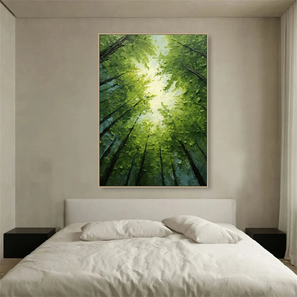 Green Abstract Flower And Tree Canvas Art #MF066