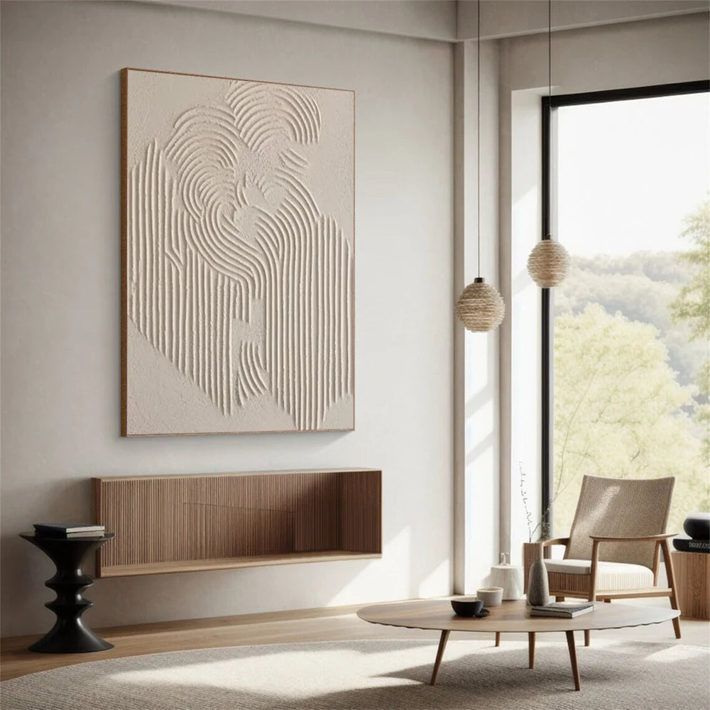 Beige Minimalist Textured Wall Art #WM039