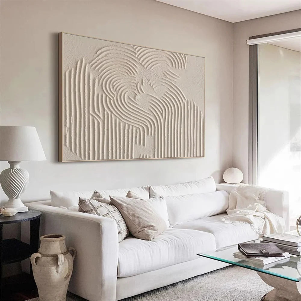 Beige Minimalist Textured Wall Art #WM038