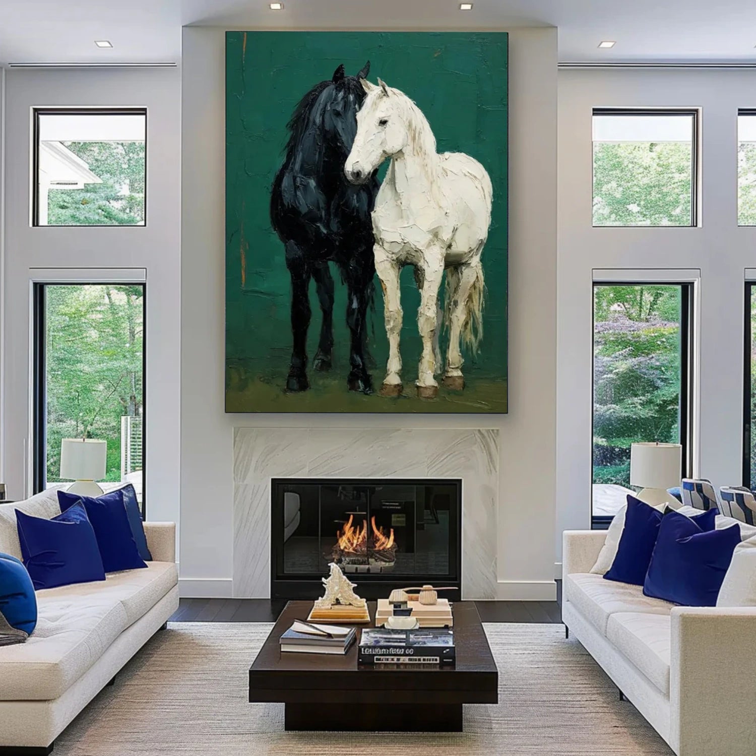 Abstract Animal Horse Canvas Art #DW133