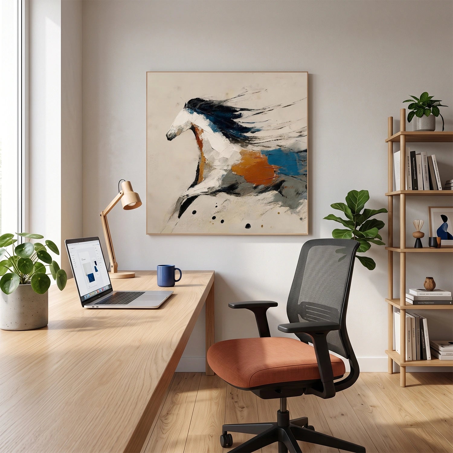 Abstract Animal Horse Canvas Art #DW144