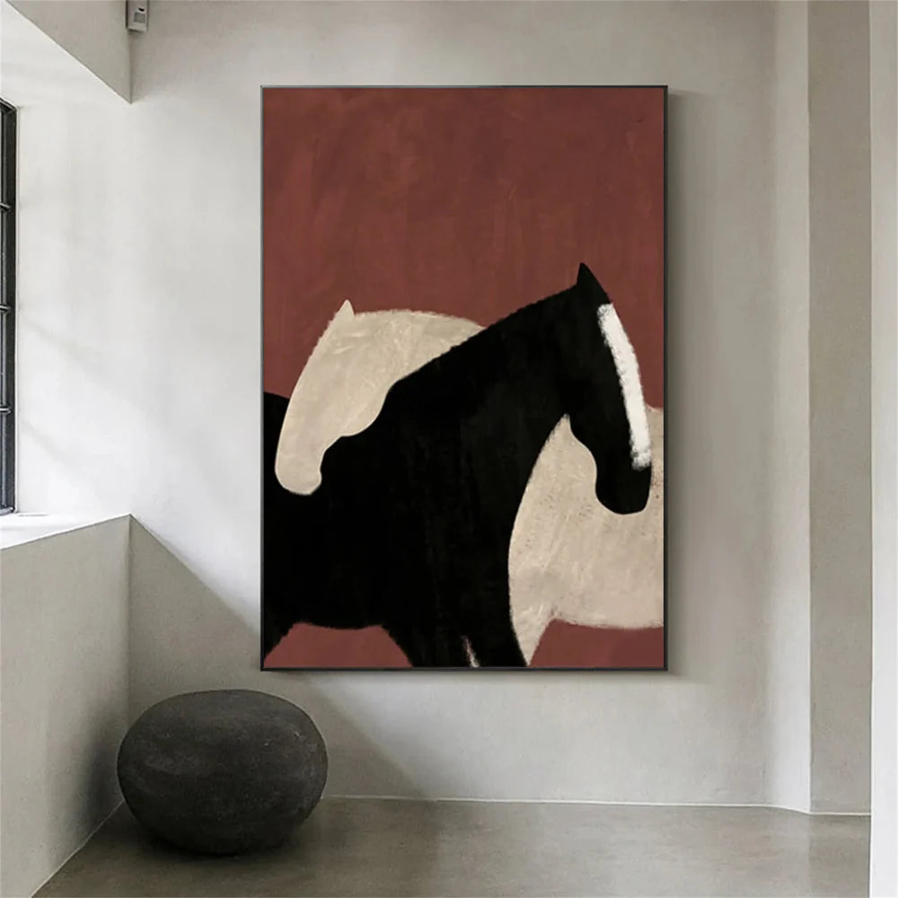 Abstract Animal Horse Canvas Art #DW047