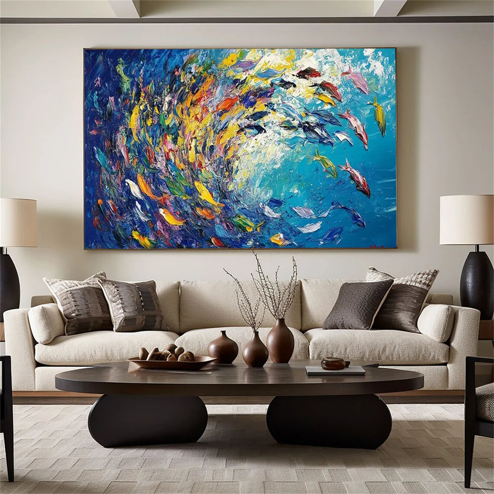 Colorful Abstract Animal Canvas Art #DW023