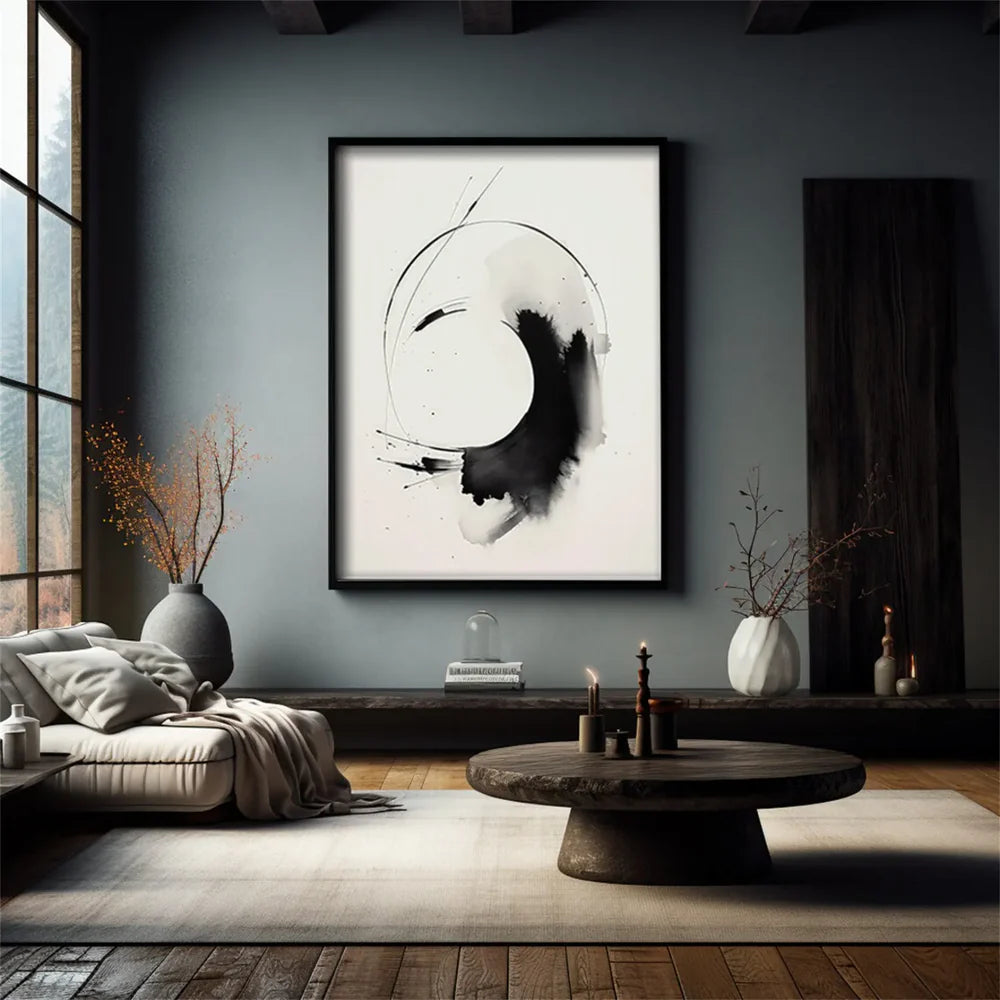 Black and White Minimalist Canvas Art #WZ053