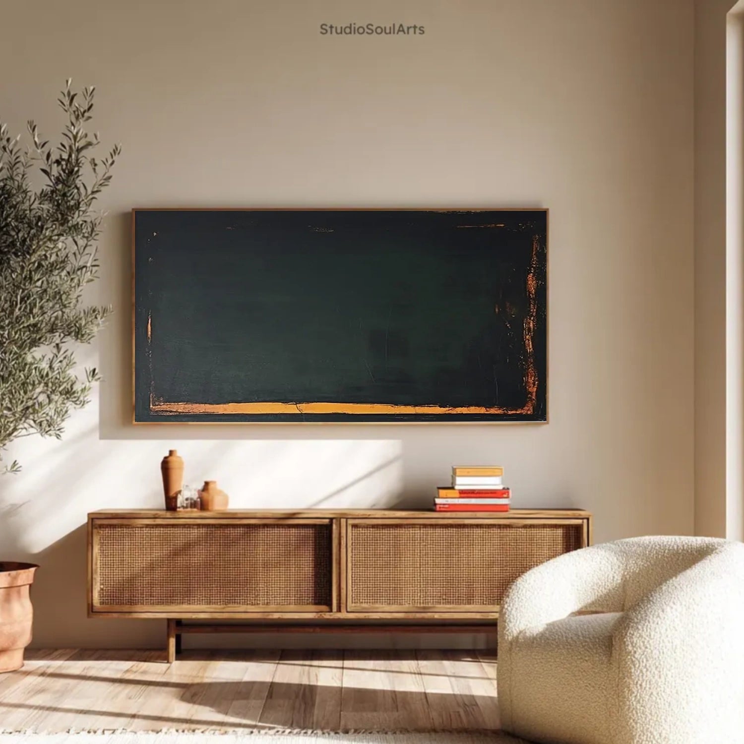 Black Minimalist Canvas Art #WZ124