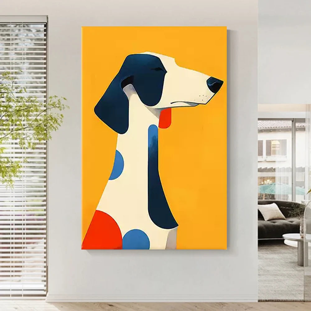 Abstract Animal Dog Canvas Art #DW007