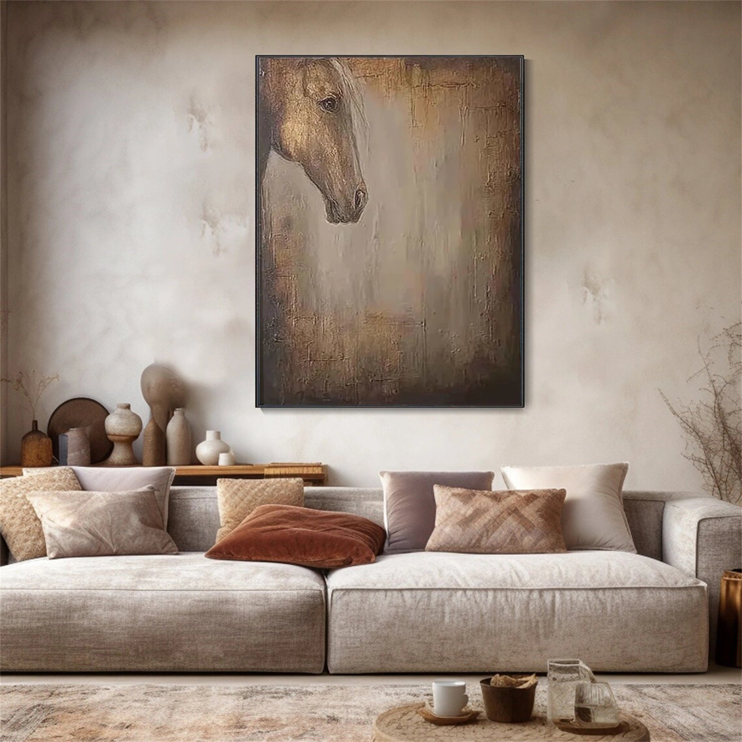 Abstract Animal Horse Canvas Art #DW085