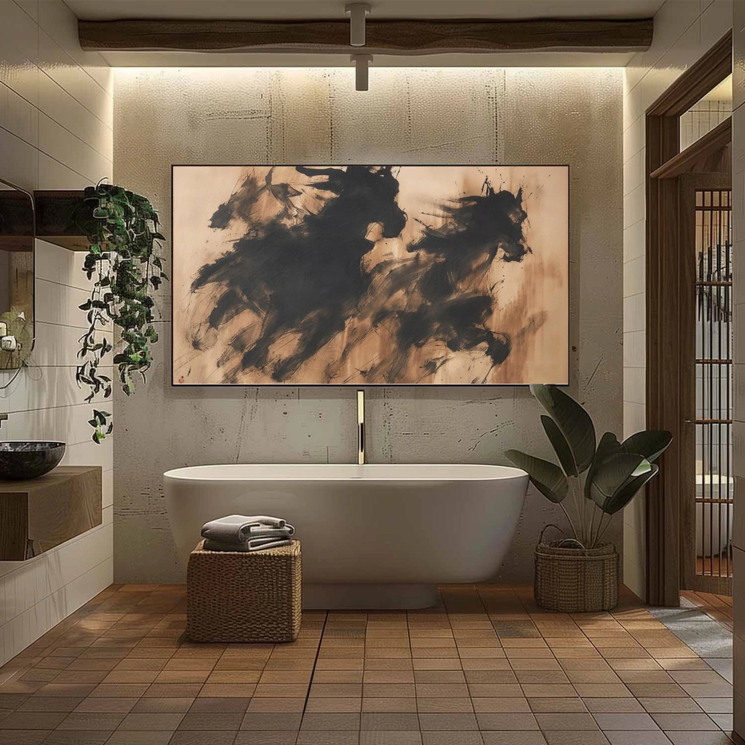 Abstract Animal Horse Canvas Art #DW118