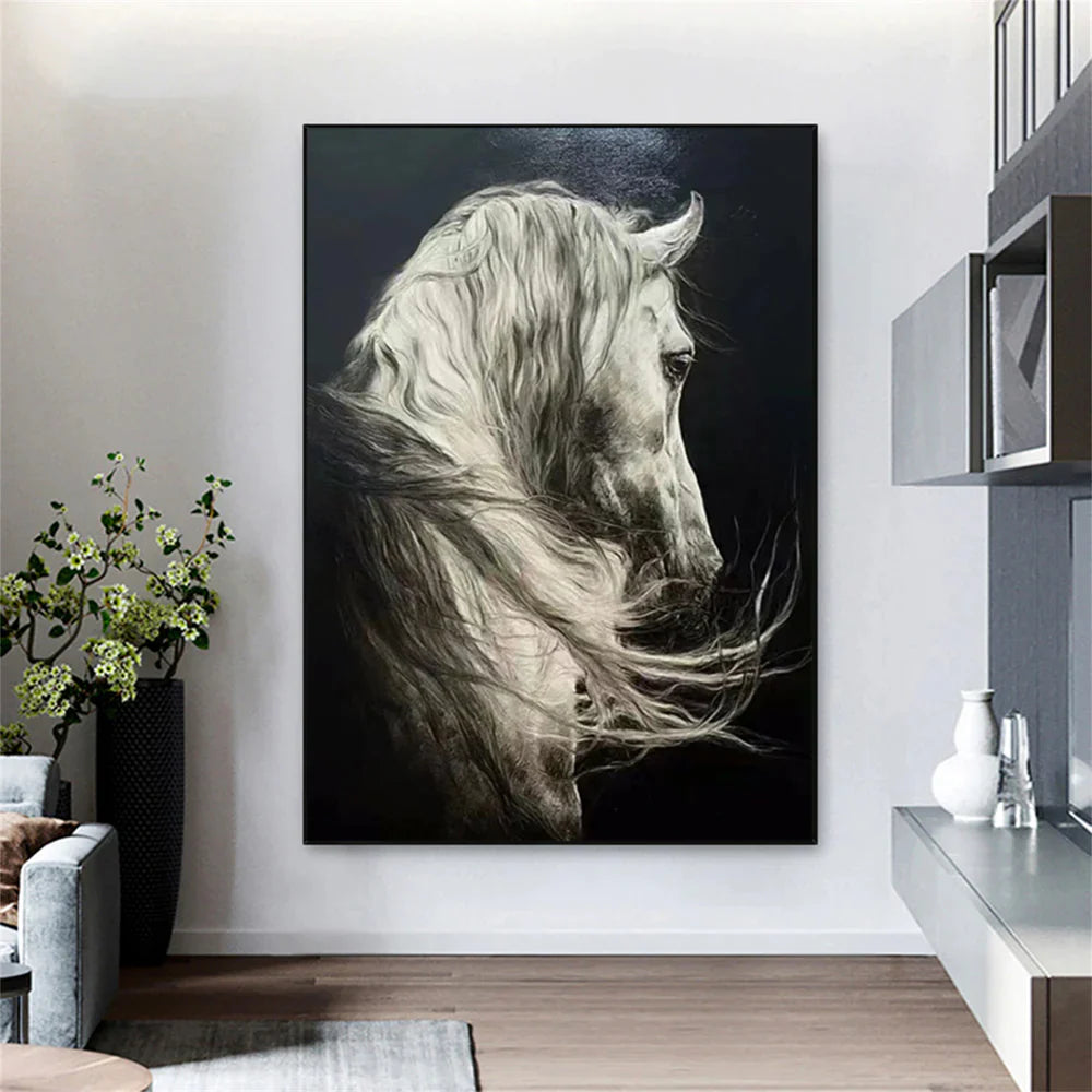 Abstract Animal Horse Canvas Art #DW005