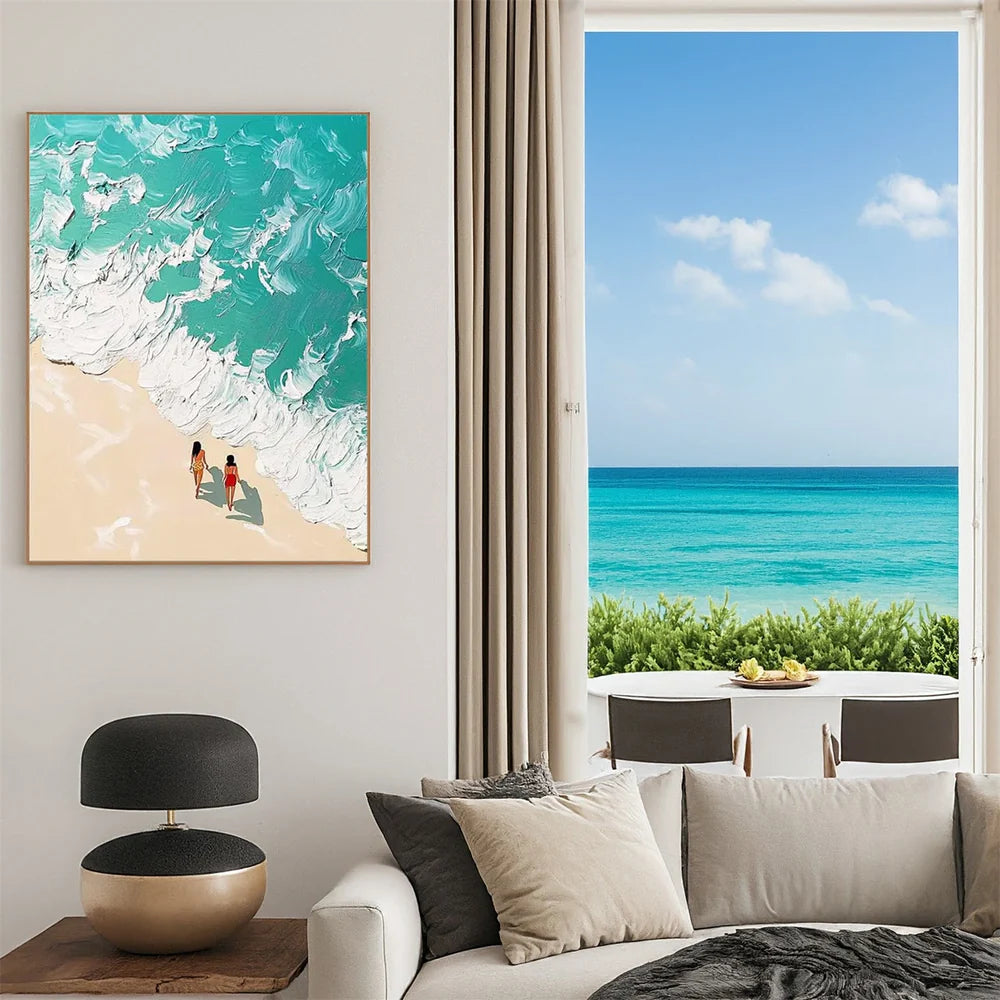 Swimming Sport Textured Canvas Painting #PB023