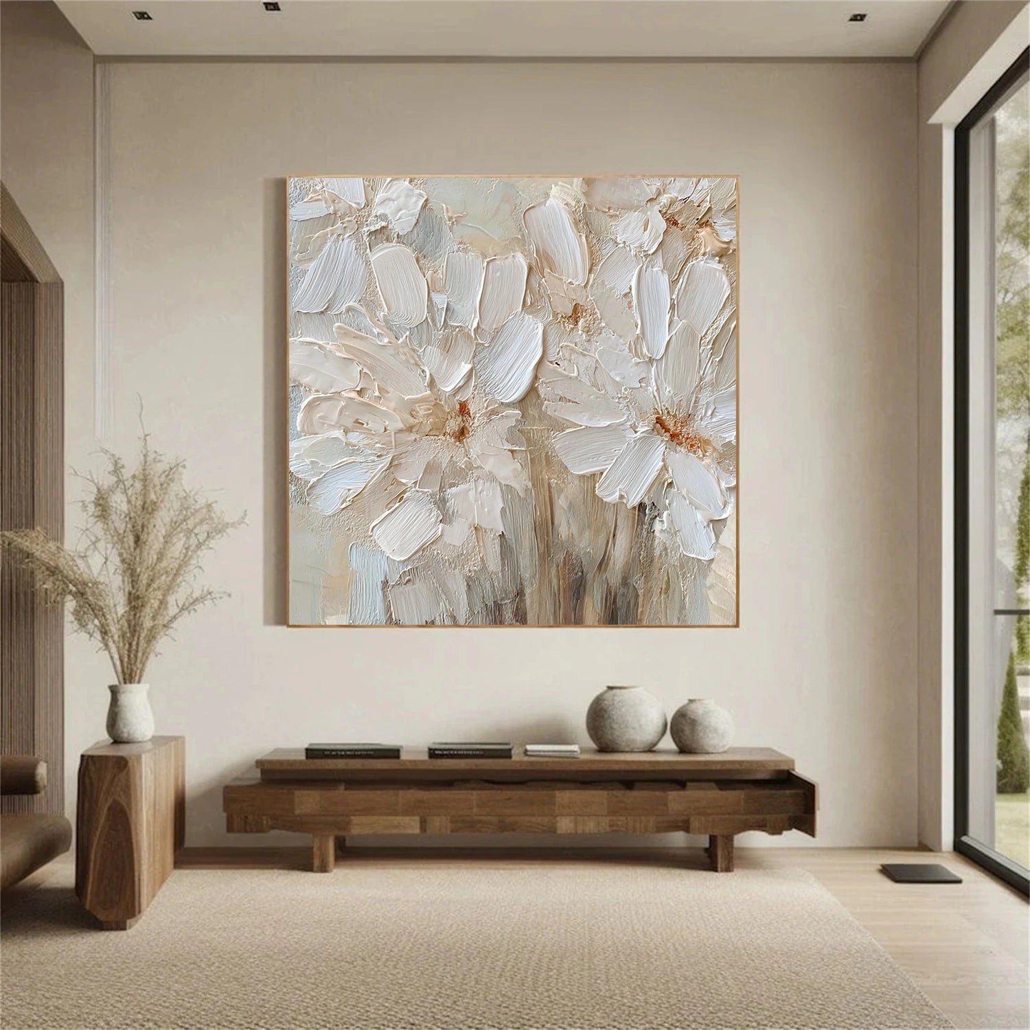 Abstract Flower And Tree Textured Canvas Art #MF181