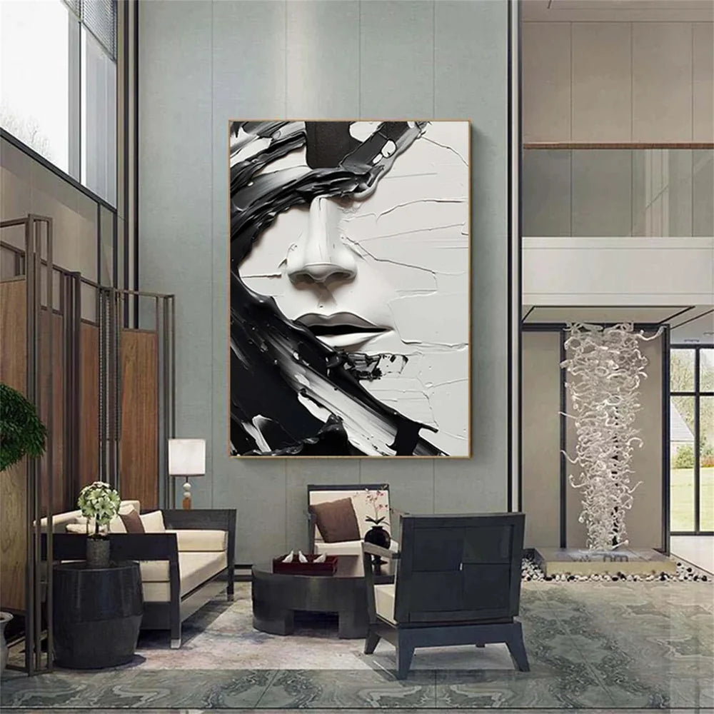 Abstract Portrait Textured Wall Art # LA004