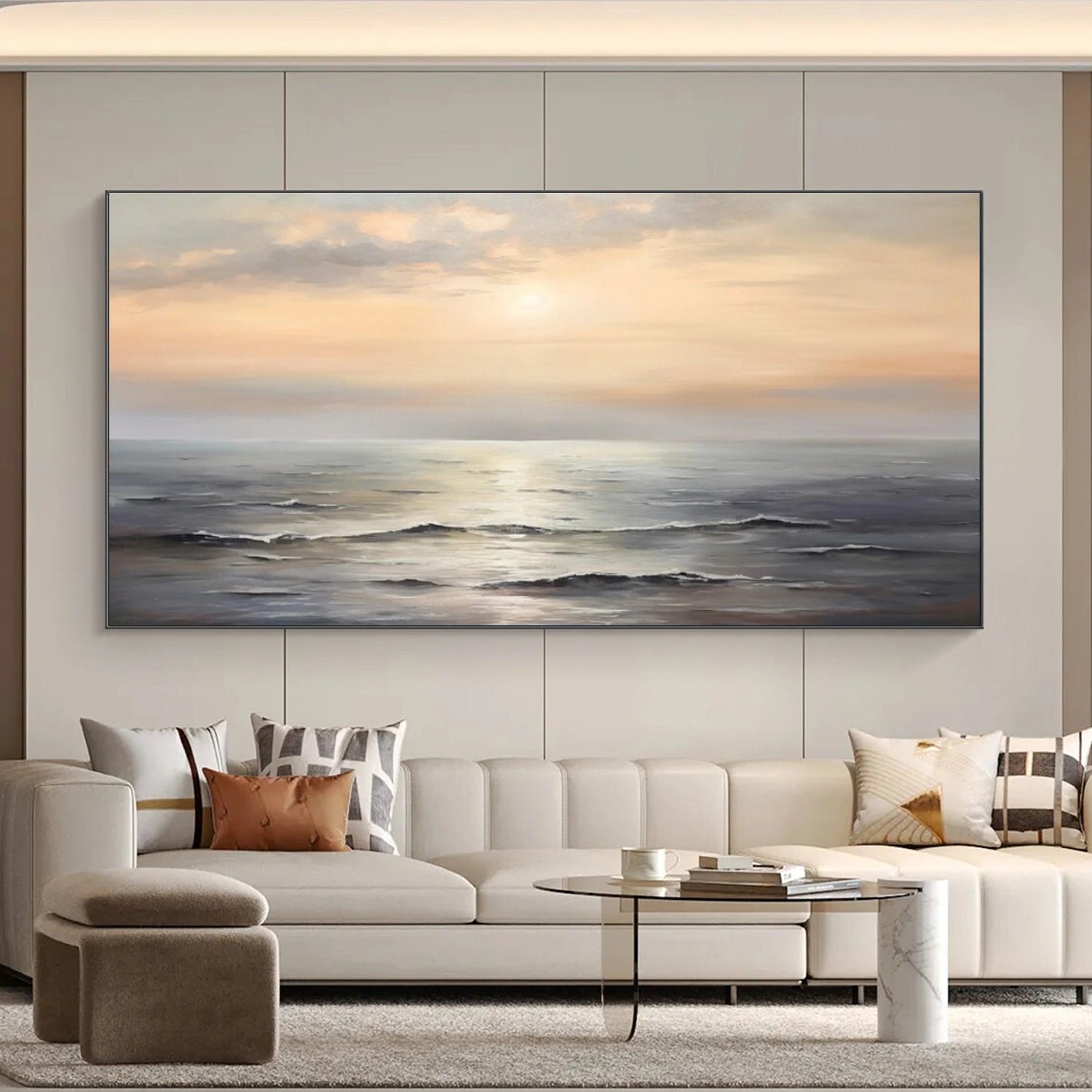 Abstract Ocean And Sky Canvas Art #OC077