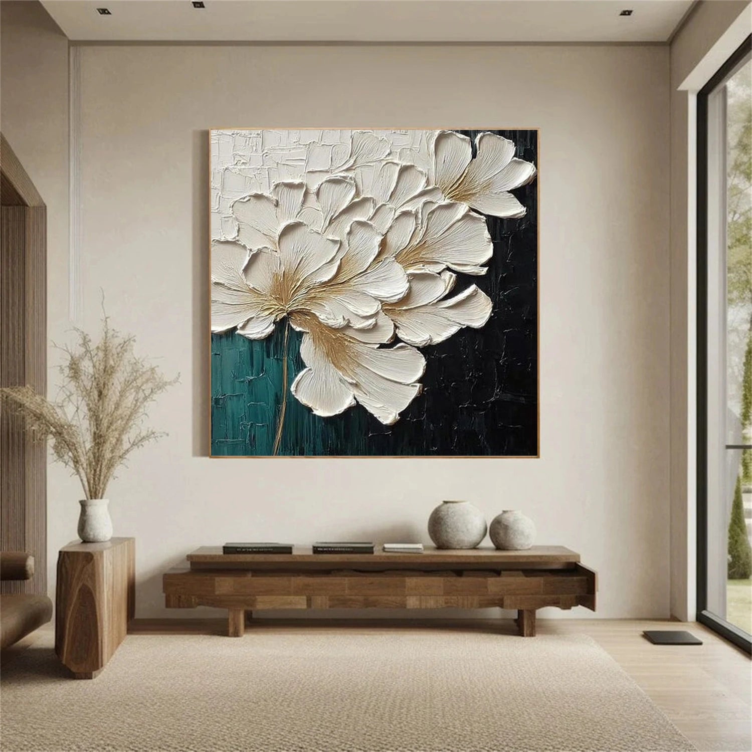 Abstract Flower And Tree Textured Canvas Art #MF186