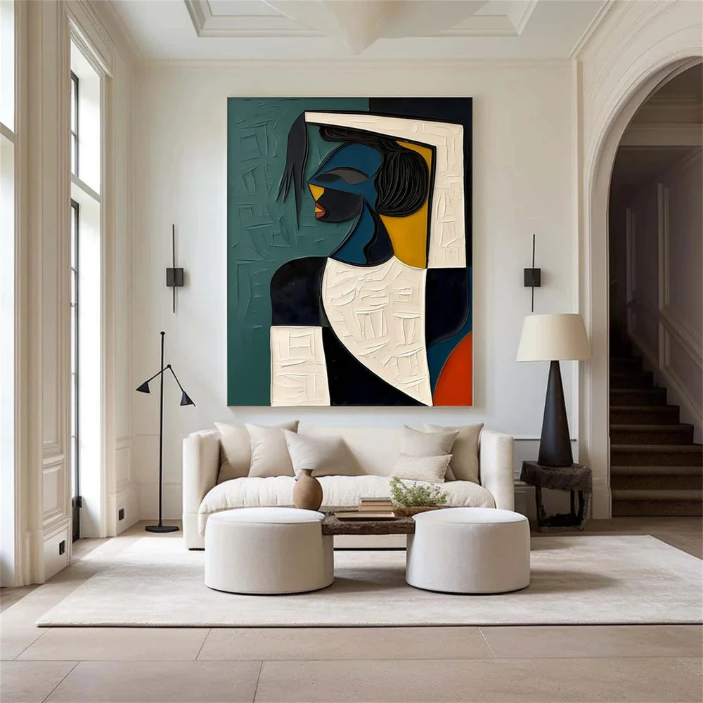 Abstract Portrait Textured Wall Art # LA003