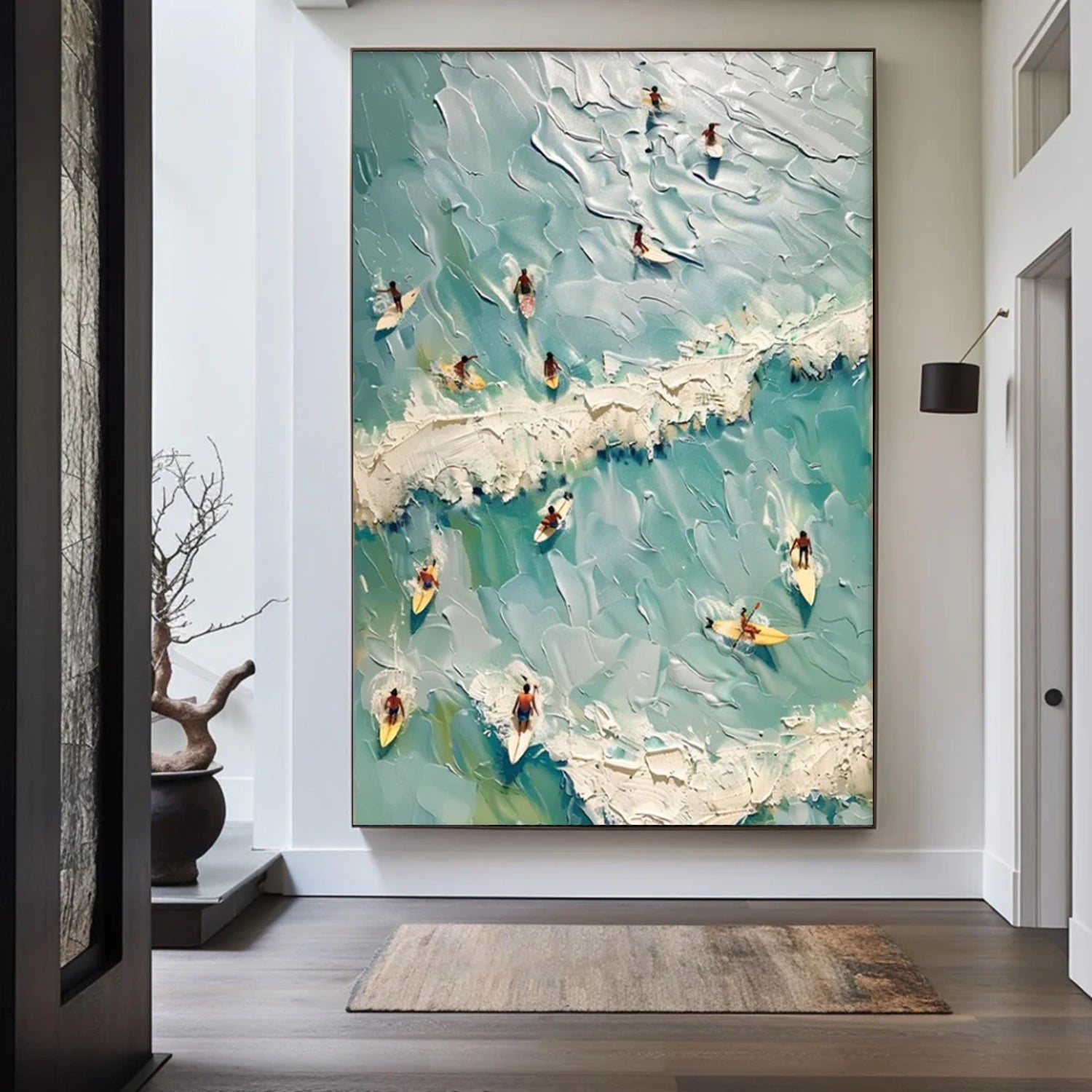 Surfing Sport Textured Canvas Painting #PB085