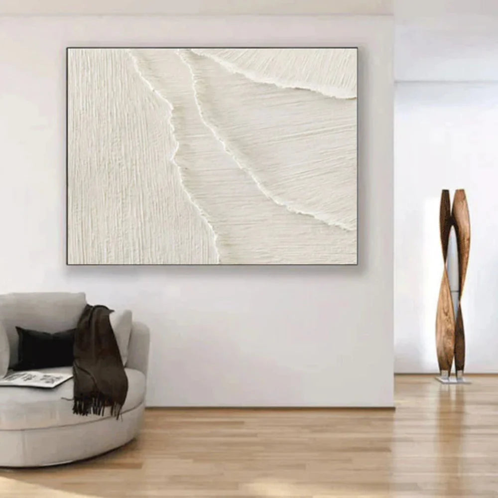 Beige Minimalist Textured Canvas Art #WM007