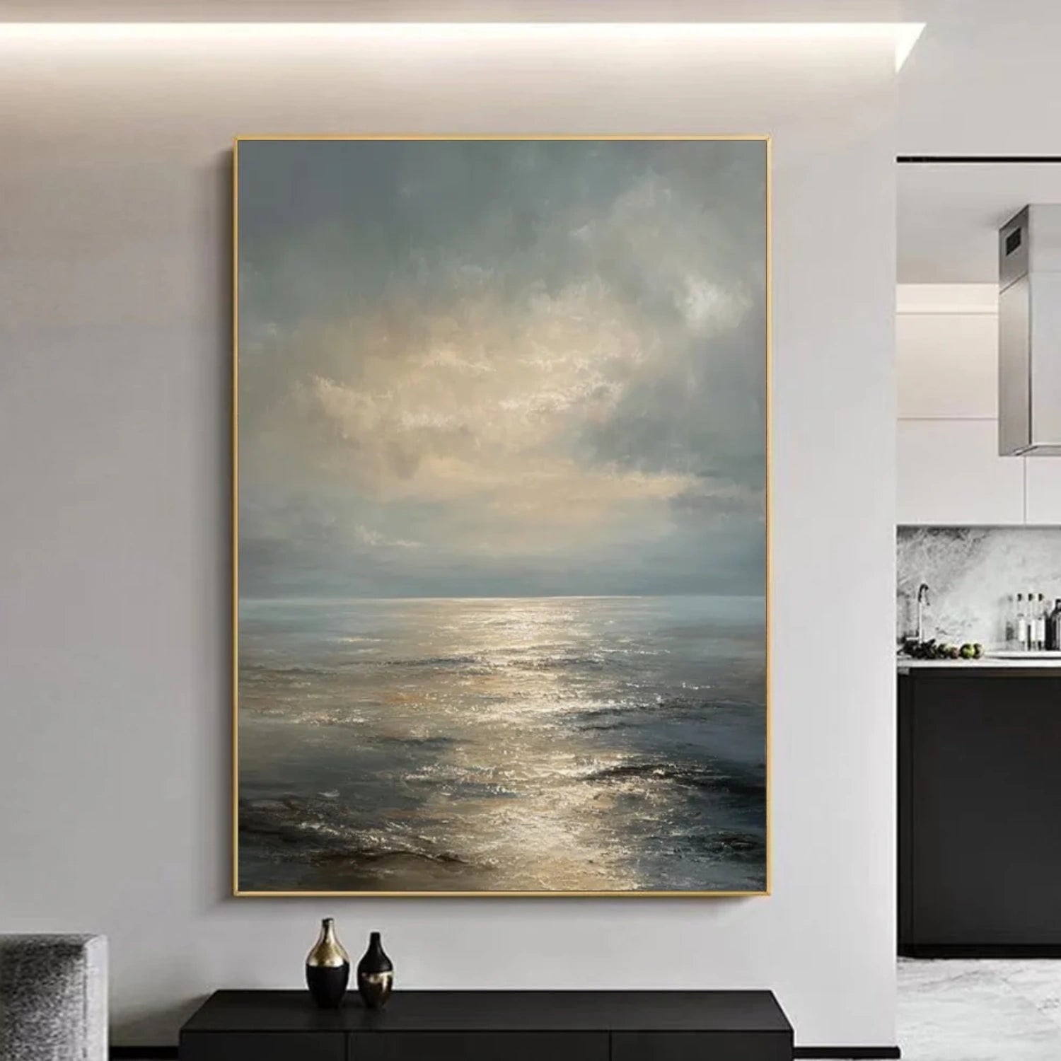 Abstract Ocean And Sky Canvas Art #OC099
