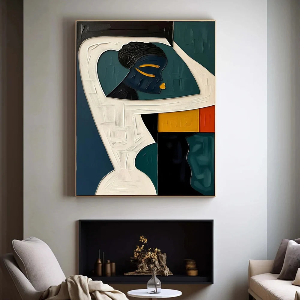 Abstract Portrait Textured Wall Art # LA001