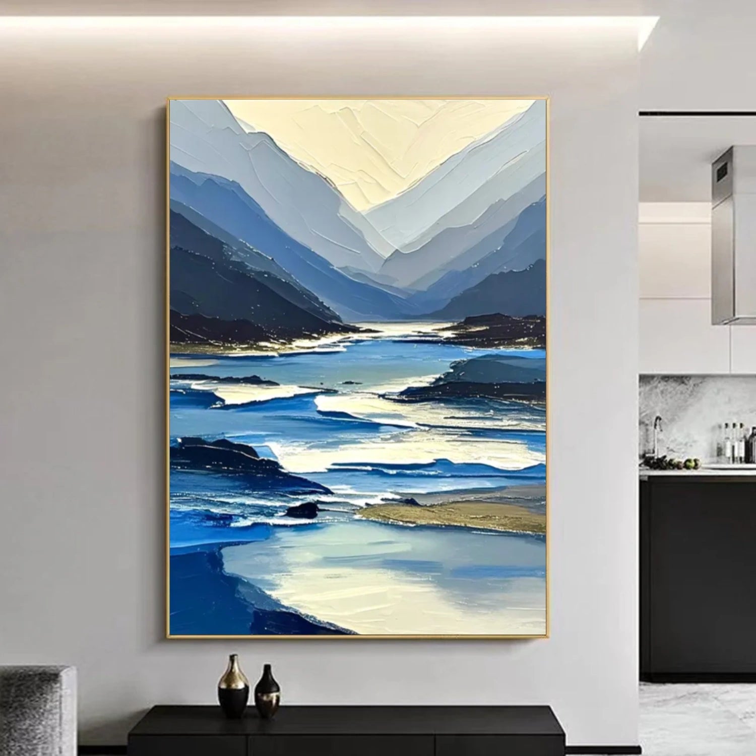 Abstract Mountain Textured Canvas Art #BT051