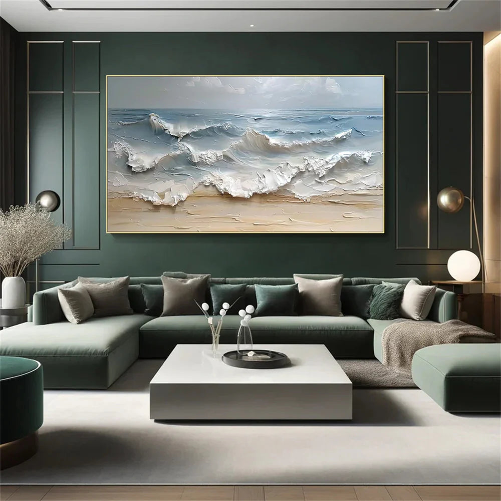 Abstract Ocean And Sky Textured Canvas Art # OC010